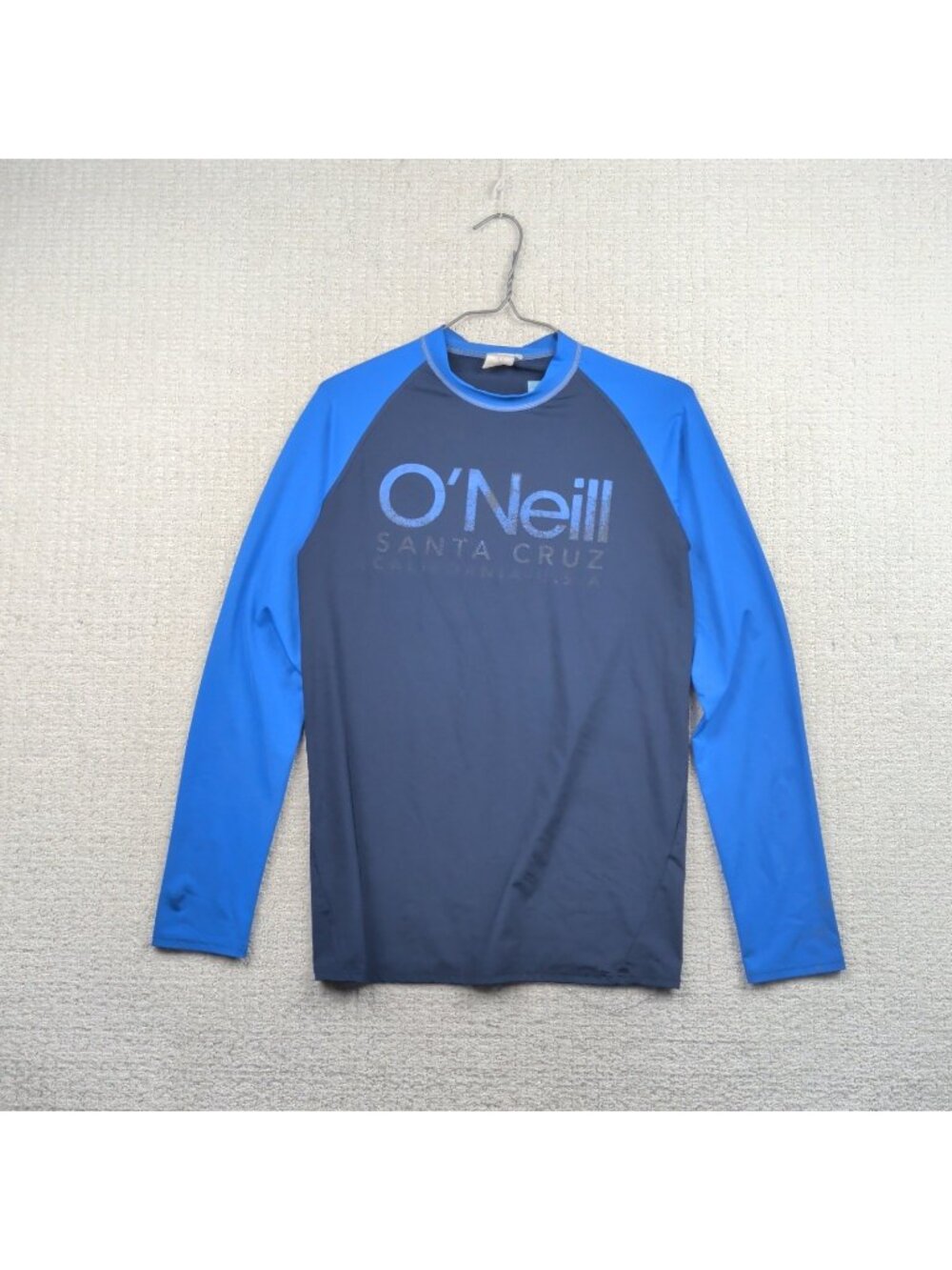 Y2K O’neill Blue Santa Cruz Rash Guard Long Sleeve Surf Shirt 2000's Men Read